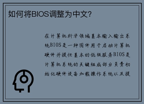 如何将BIOS调整为中文？